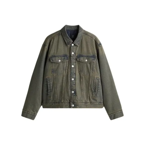 H M Denim Beige Blue Men's Jeans Jackets H M Деним Бежевый Синий Мужские Джинсовые Куртки