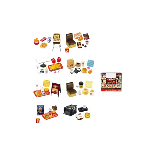 RE MENT RE Ment R M Гамбургер SHOP Быстрая еда Картофель фри Напитки Набор Стол и стул Миниатюра Яйцо Лоток