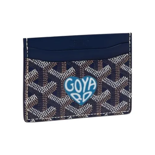 GOYARD Saint Sulpice Холст с кожей Собака's Teeth Картхолдер Картхолдер Унисекс Морской синий Небесно-голубой Маленькое сердце