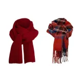 Однотонный Темно-Красный + Рождественский Красный