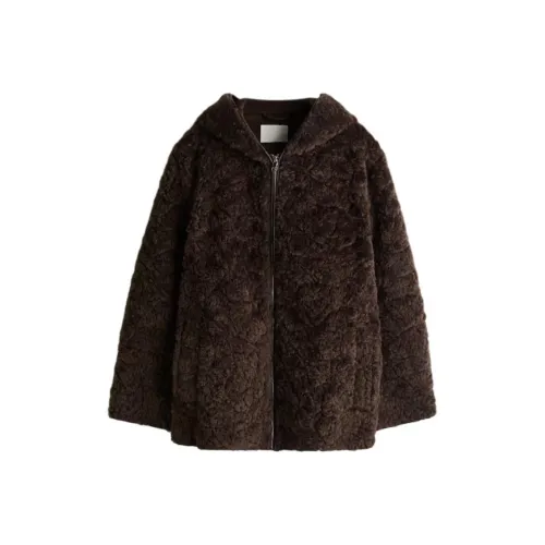 H M Темно-коричневые женские бархатные куртки