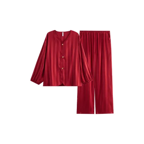 Same Language Пижамный комплект женский бордово-красный