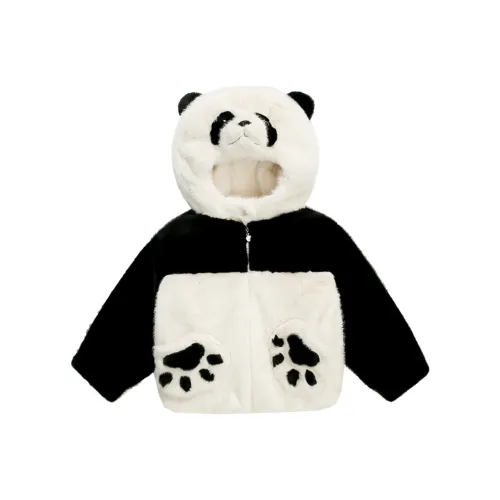 RHOBESAM Little Rain Dots Panda FLUFFY Sweater Изображение Color Kids Jackets