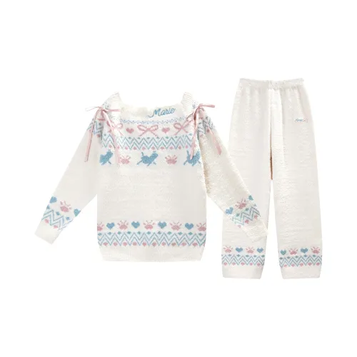 GUKOO Пижамный комплект женский элегантный белый