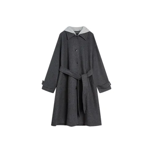 ELLE Темно-серый женский пальто