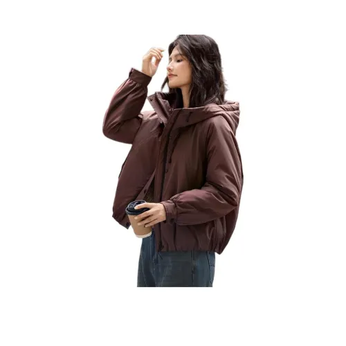 XWI Темно-фиолетовый коричневый женские пуховики