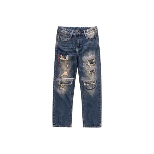 HUNZHI Джинсы унисекс синий цвет