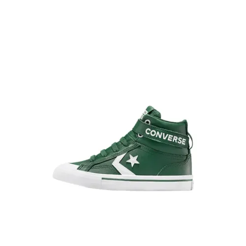 Конверс Pro Blaze Strap Устойчивый к истиранию Высокий Топ Детские Скейтбординги Зеленый Белый