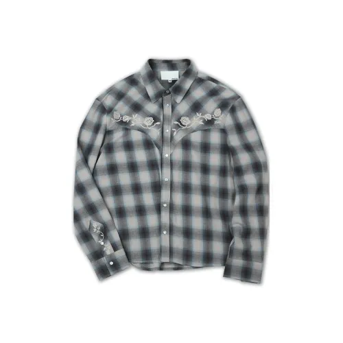 SOD Co. Western Shirt Unisex Blue Gray Plaid