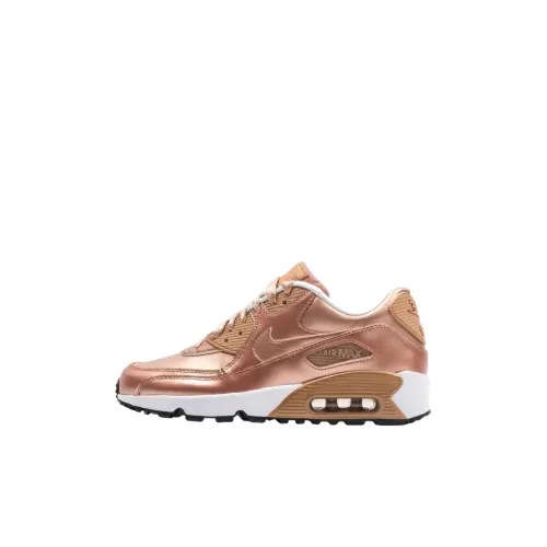 Nike Air Max 90 Low Топ Детские Беговые Кроссовки Золотые Унисекс