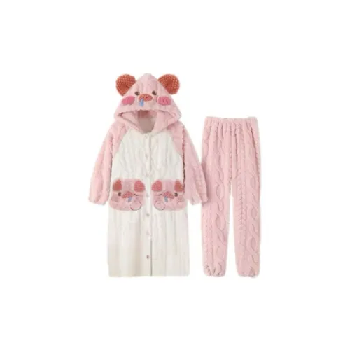 Beerus Розовый Свинья Набор Женские Банные халаты