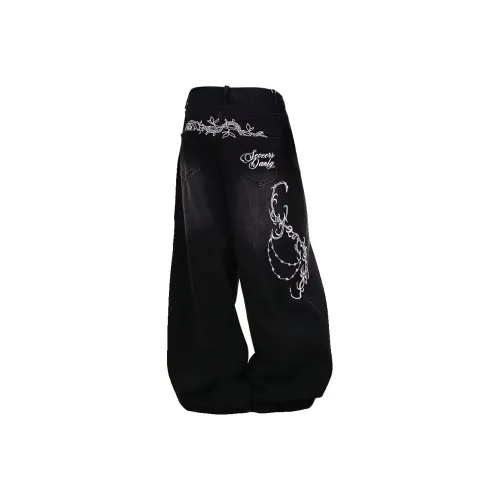 PISYPOX Черные Унисекс Джинсы