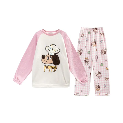 GUKOO Молоко Белый Женский Пижамный Комплект