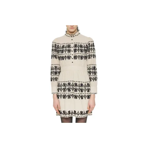 ANTIK BATIK Nelly Вышитый Длинный Рукав Платье Женское