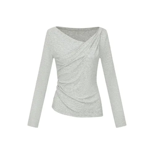 URBAN REVIVO Холодный серый Женские T-рубашки