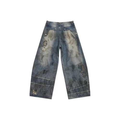 TSMLXLT Синий Scattered Needle Вышивка Унисекс Джинсы