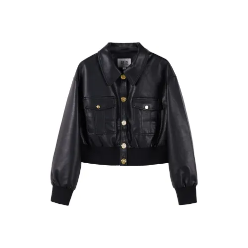 TOUCH Черный Женские Кожаные куртки