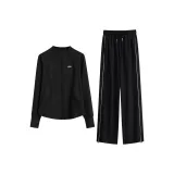 Черный комплект из двух предметов: пальто и брюки