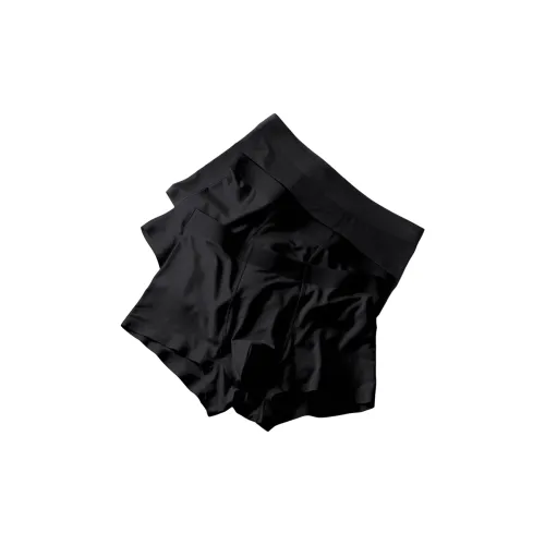 QTUR 3 упаковки Антибактериальный Бесшовный Модал Черный*3 Мужские боксер-шорты