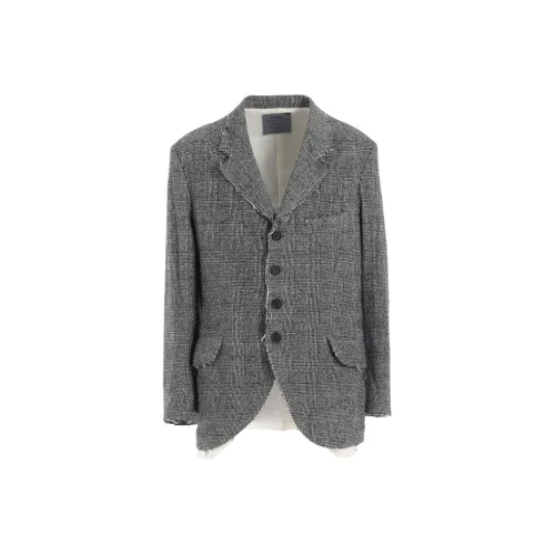 Yohji Yamamoto S'YTE FW25 Glen Check Cut OUT Подол Куртка Куртки Пальто Унисекс