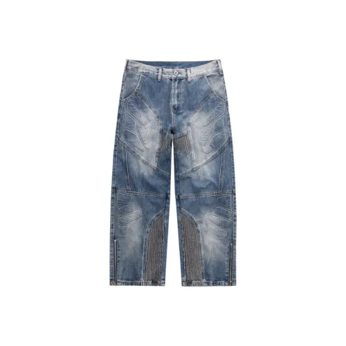 HUNZHI Ностальгические синие унисекс джинсы