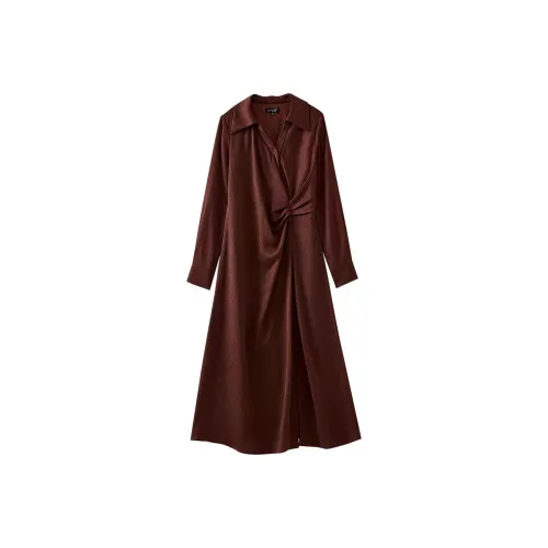 OUNIXUE Длинное платье с длинным рукавом женское