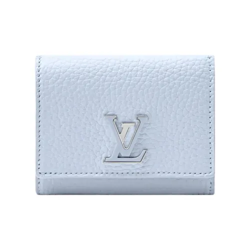LOUIS VUITTON Capucines Коровья кожа Кошелек Маленький Женские Frozen Синий