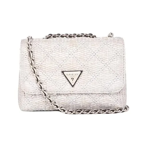 GUESS Целлюлозный материал с тканью и искусственной кожей сумка на плечо женская белая