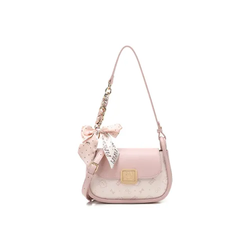 DIFFERENT FACES ПУ (полиуретан) Сумка через плечо Стандартная Женская Вишневый цветок Розовый