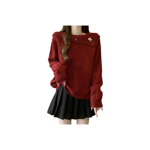 GUOZHEN Красный Женский Трикотаж