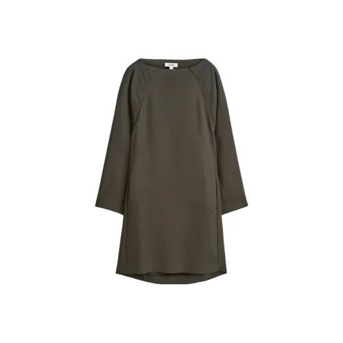 COS Коричневый Женские Длинные Платья с Длинными Рукавами