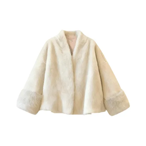 DITB Экрю Женские Бархатные Куртки