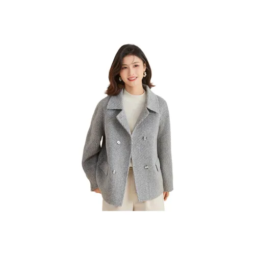 IWZI Серый Женский Короткий Пальто