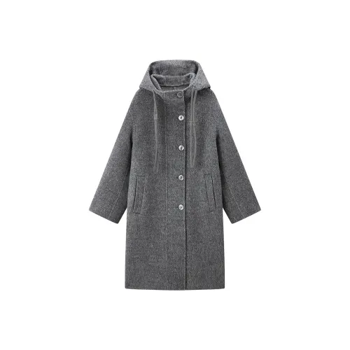 LEDIN Silver Candle Gray In Stock Women's Coat LEDIN Серебряный Свеча Серый В наличии Женское Пальто