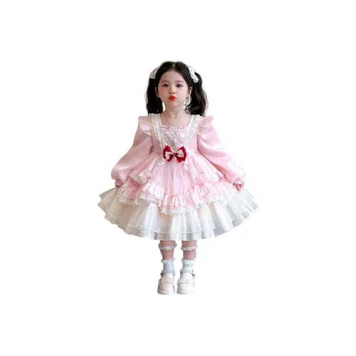 Lanza Повседневное платье весна-осень розовый для детей 3-7 лет