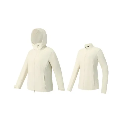 FILA EXPLORER Multi-functional Hiking Thermal Waterproof Windproof Windbreaker Women's Stripe White