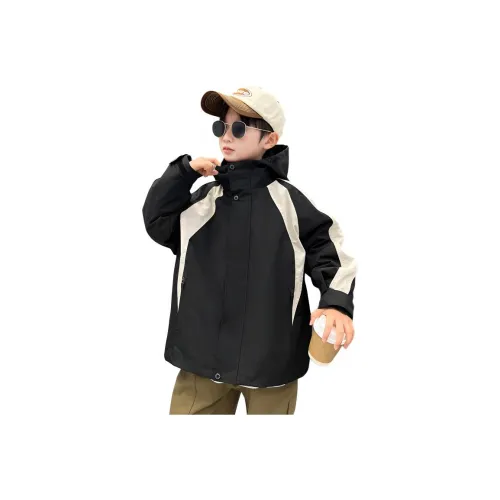 ZHIO Черный флис с подкладкой + пальто для детей туристическая одежда