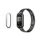 Черный ремешок + прозрачный чехол и защитное стекло