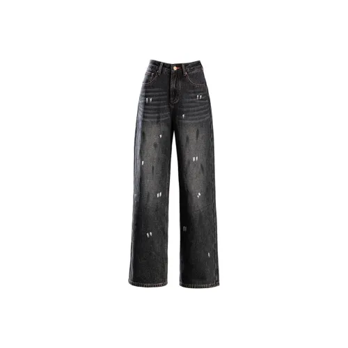 You Cow Me Pants Черные Джинсы с флисовой подкладкой женские