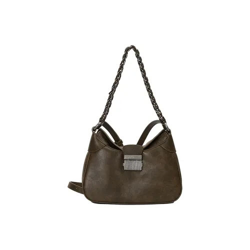 URBAN REVIVO Artificial Leather Shoulder Bag Standard Women's Coffee Brown