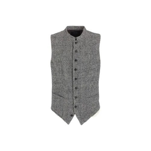 Yohji Yamamoto S'YTE FW25 Glen Check Cut OUT Подол Воротник-стойка Жилет Унисекс