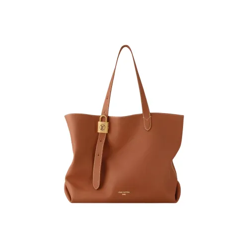 LOUIS VUITTON Крупнозернистая текстура Телячья кожа Одно плечо Сумка Средний Женский Коньячный коричневый