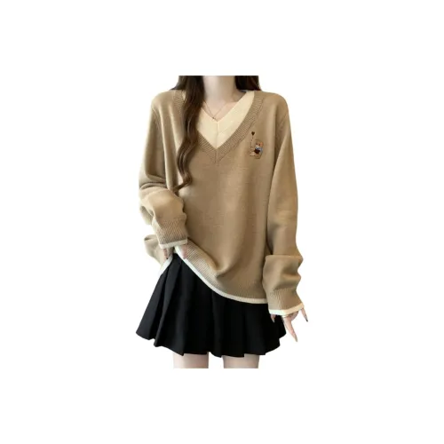 GUOZHEN Хаки Женская Трикотажная