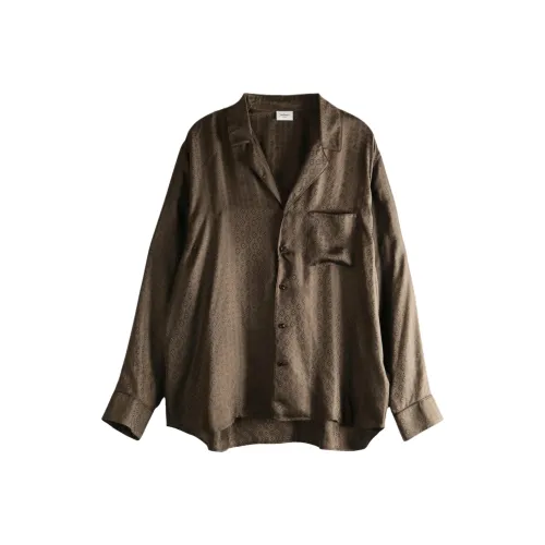 SAINT LAURENT Тауповые Мужские Рубашки