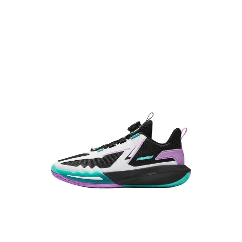 Antakids Детские баскетбольные кроссовки Low Топ Черный белый Anta Cabbage Фиолетовый 3 Kids