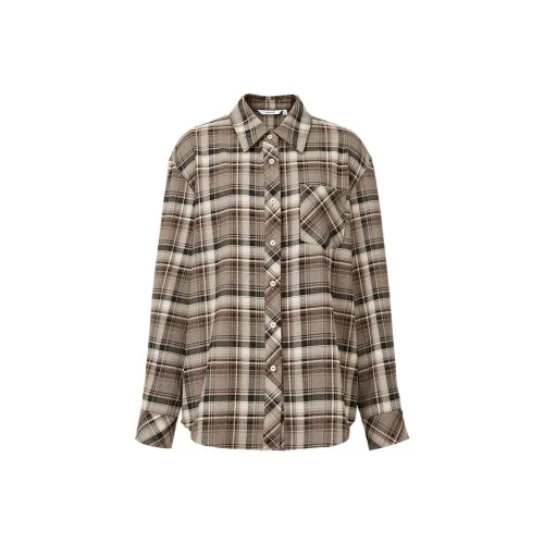 Hopeshow Кофейная клетка 918 Женские рубашки