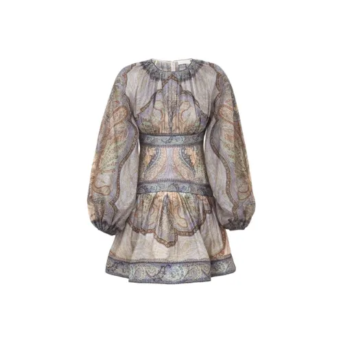 Zimmermann SS26 Длинное платье с длинными рукавами женское