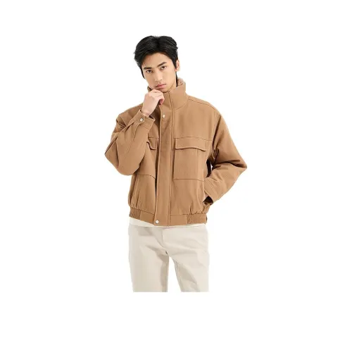 LESS IS MORE Темно-верблюжий Мужской Пуховик