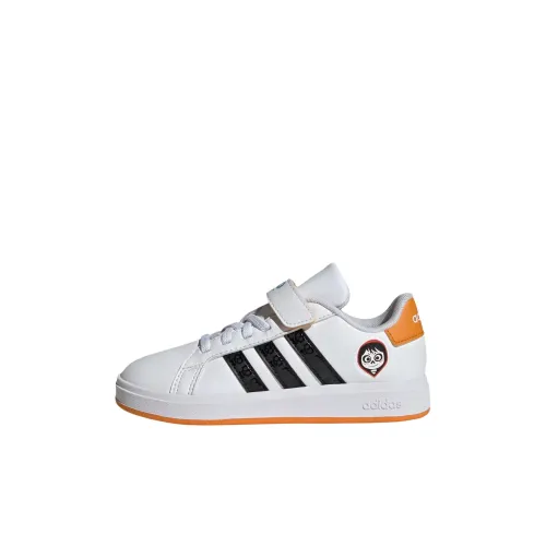 Disney x Adidas GRAND COURT Low Топ Детские Скейтбординги Облачный Белый