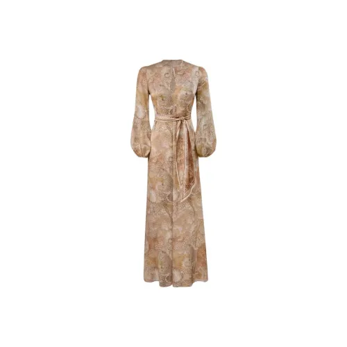 Zimmermann SS26 Длинное платье с длинными рукавами женское